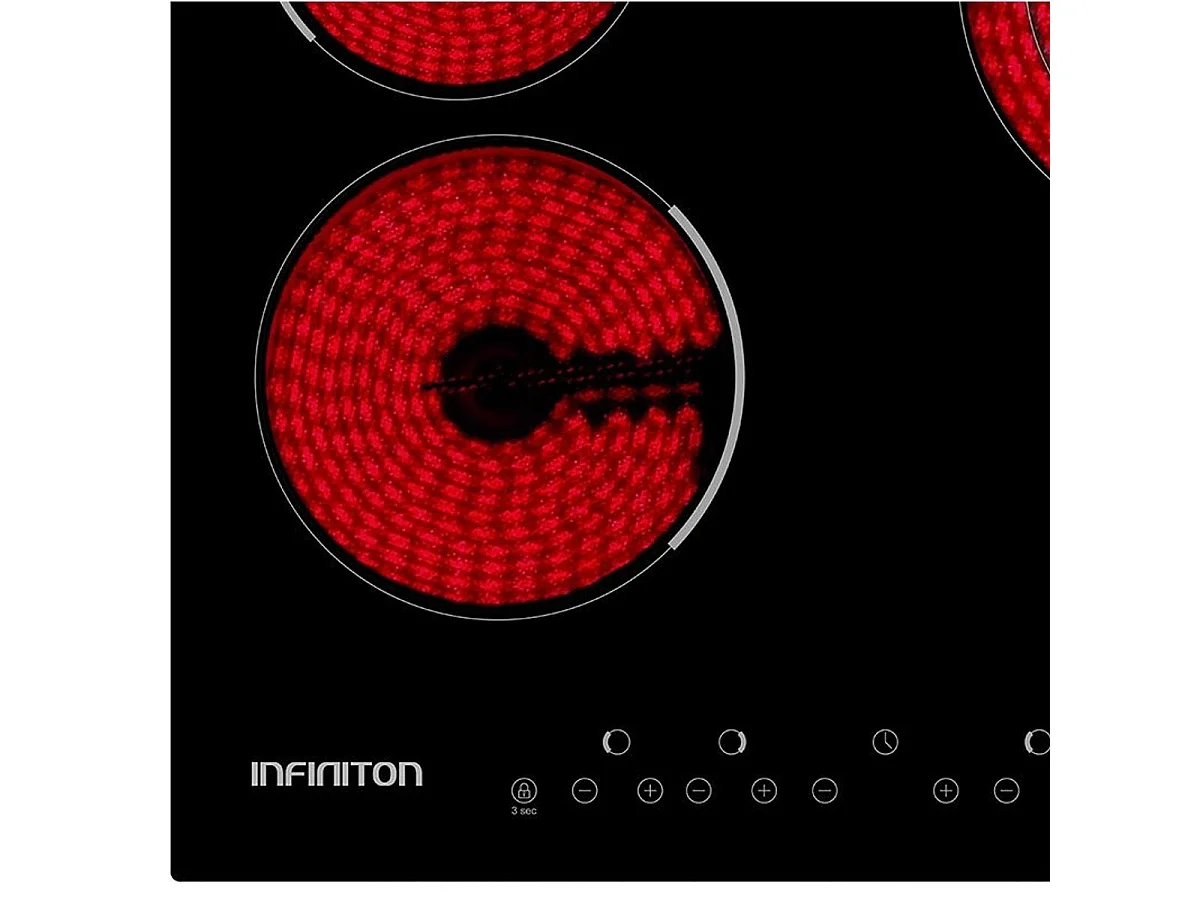 Vitrocerámica Infiniton VIT4T23 4 fuegos 9 niveles de potencia con temporizador negro 5,2x52x59 cm