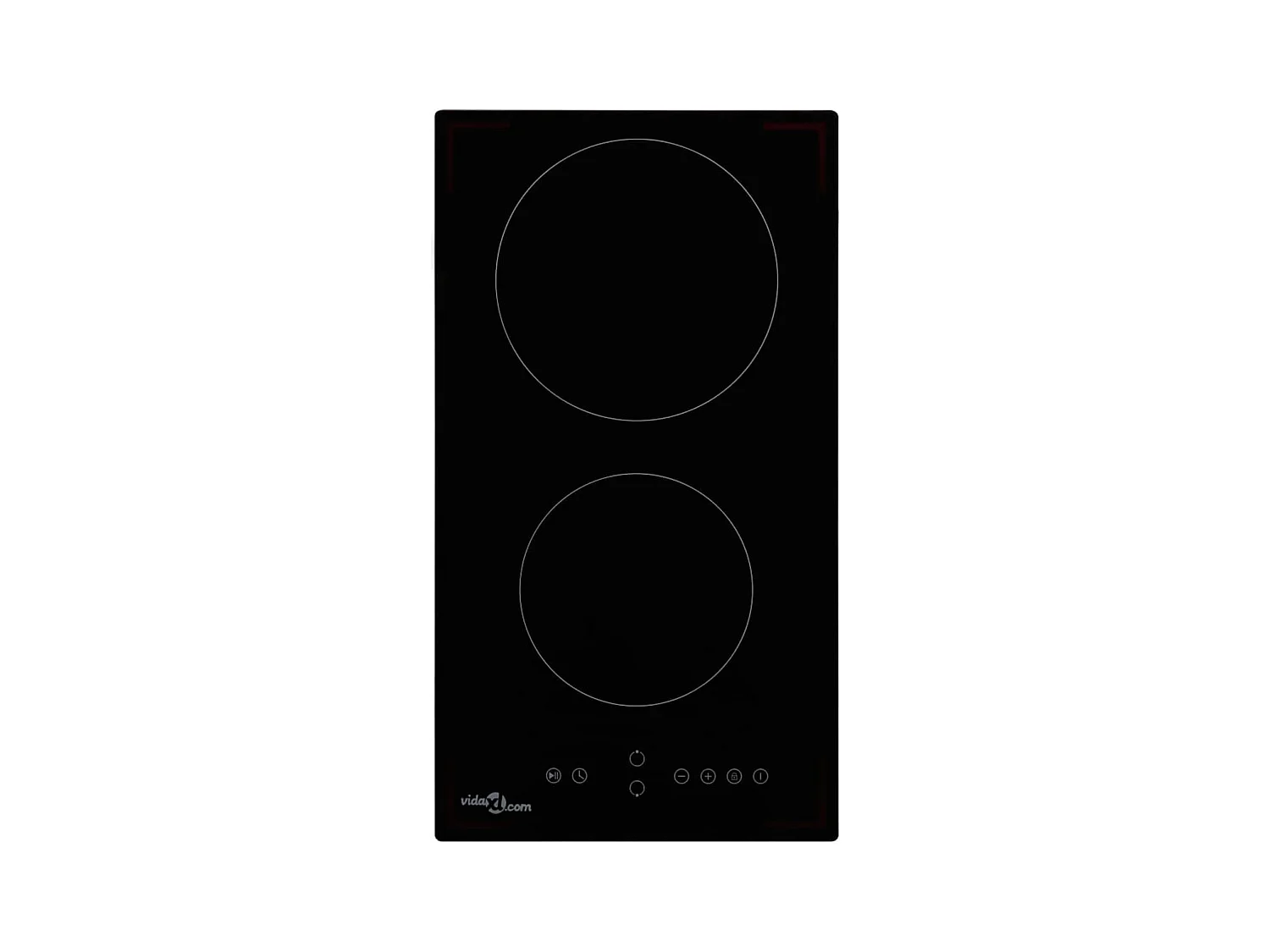 Placa vitrocerámica 2 zonas 3000W táctil negro 28,8 cm