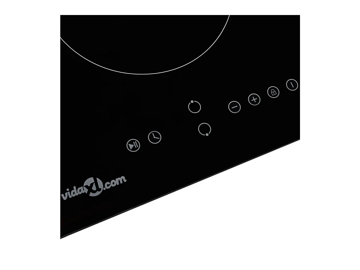 Placa vitrocerámica 2 zonas 3000W táctil negro 28,8 cm