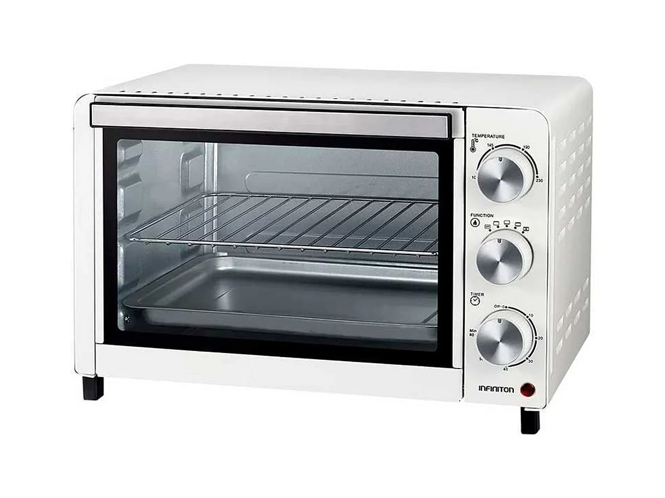 Horno de sobremesa Infiniton HSM-13B19 18L 1200W con temporizador blanco 28,5x42,6x32,8 cm