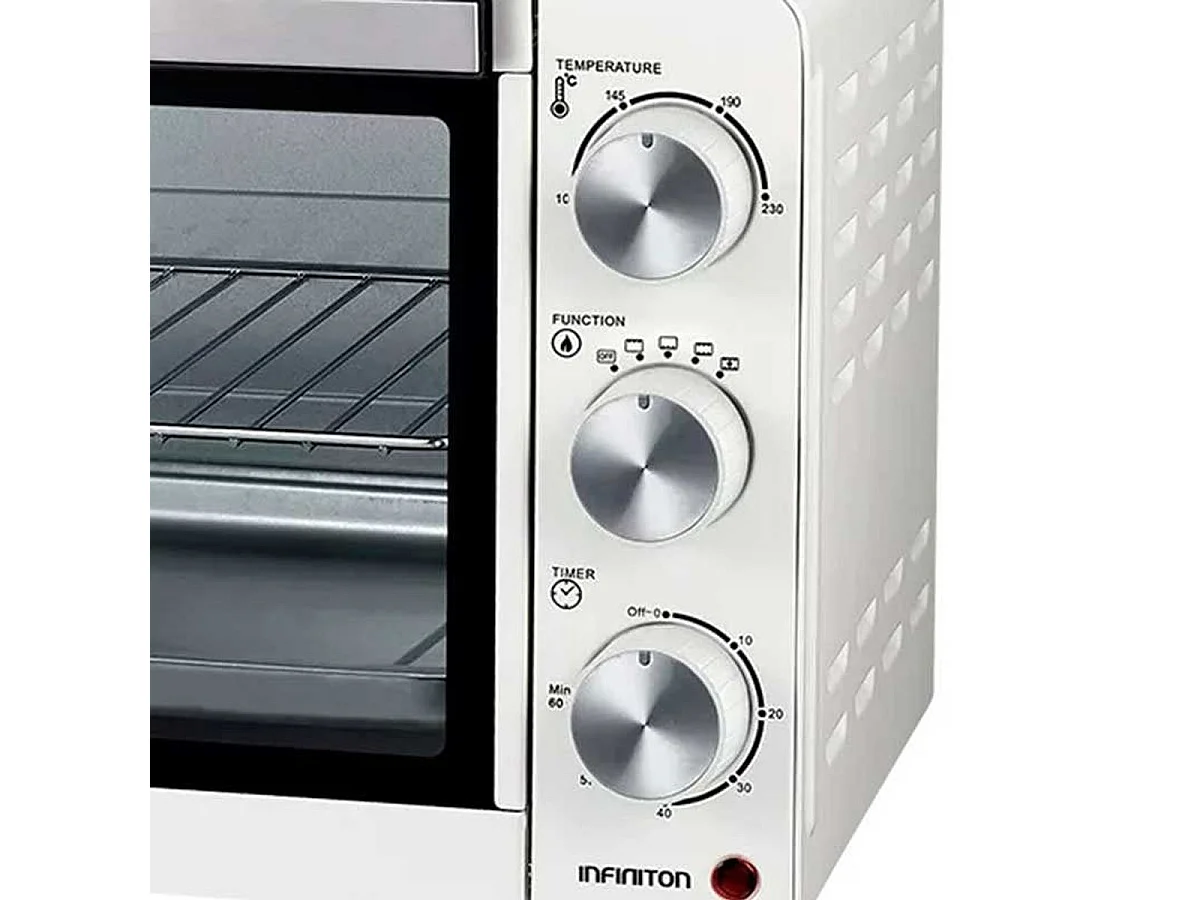 Horno de sobremesa Infiniton HSM-13B19 18L 1200W con temporizador blanco 28,5x42,6x32,8 cm