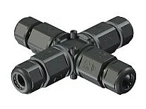 IP68 Wasserdichter Steckverbinder für Außenbeleuchtung – X-Form – Hohe Sicherheit 16 A 240 V Beneito & Faure – Stecker, Steckdose