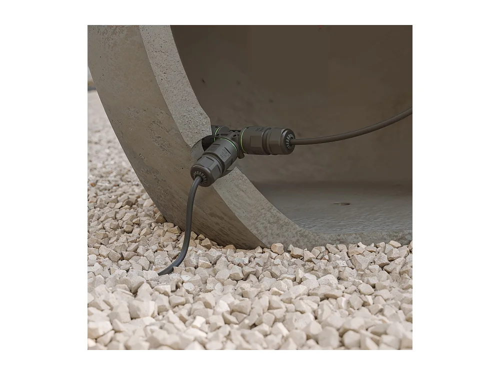 Złącze wodoodporne IP68 do oświetlenia zewnętrznego - kształt litery X - wysokie bezpieczeństwo 16 A 240 V Beneito & Faure - wtyczka, gniazdo