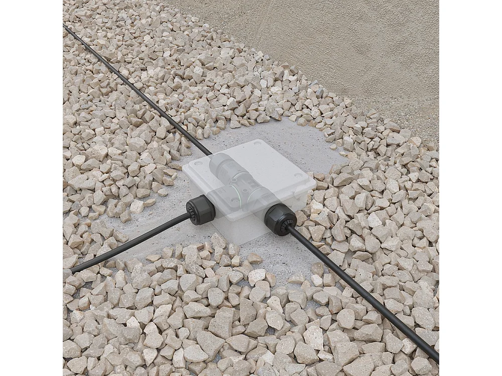 IP68 waterdichte connector voor buitenverlichting - X-vorm - hoge beveiliging 16A 240V Beneito & Faure - stekker, stopcontact