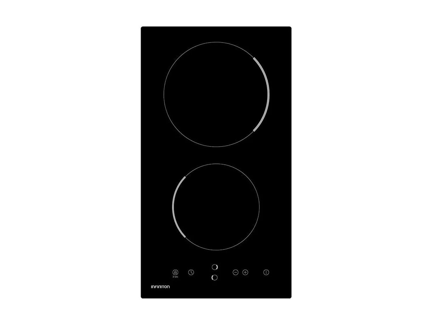 Placa vitrocerámica Infiniton VIT2FBN 2 zonas de cocción 9 niveles de potencia negro