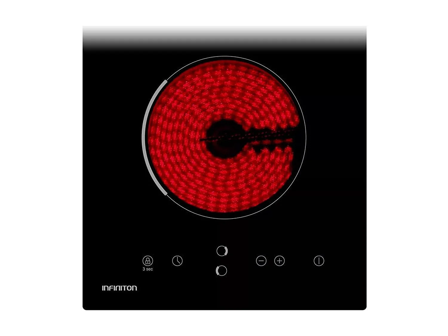 Placa vitrocerámica Infiniton VIT2FBN 2 zonas de cocción 9 niveles de potencia negro