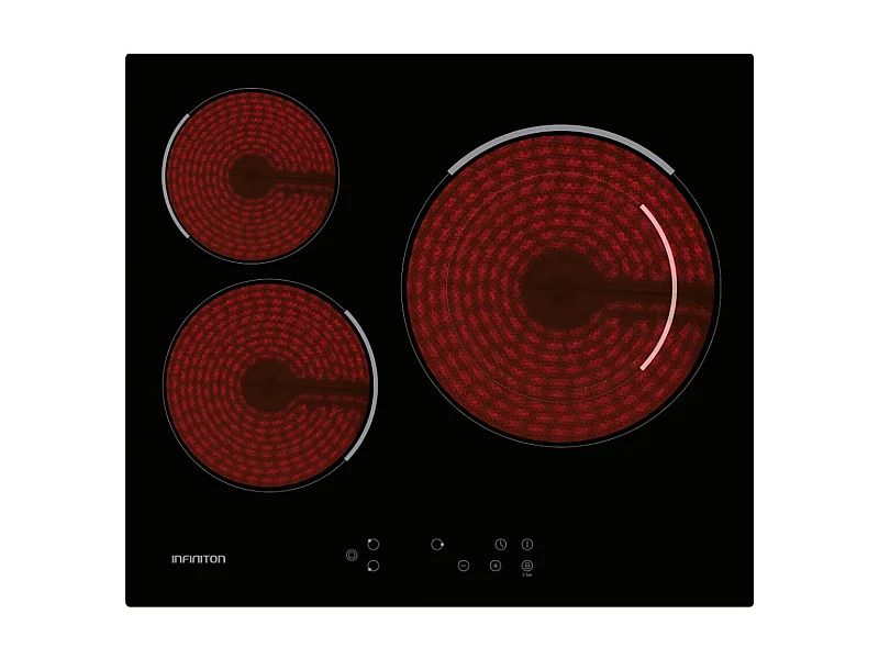 Placa vitrocerámica Infiniton VIT3P54W 5400W 3 zonas negro 60 cm