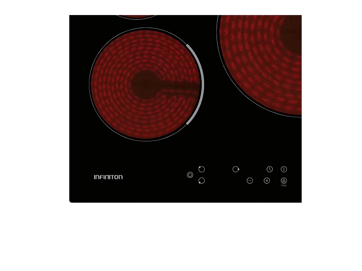 Placa vitrocerámica Infiniton VIT3P54W 5400W 3 zonas negro 60 cm