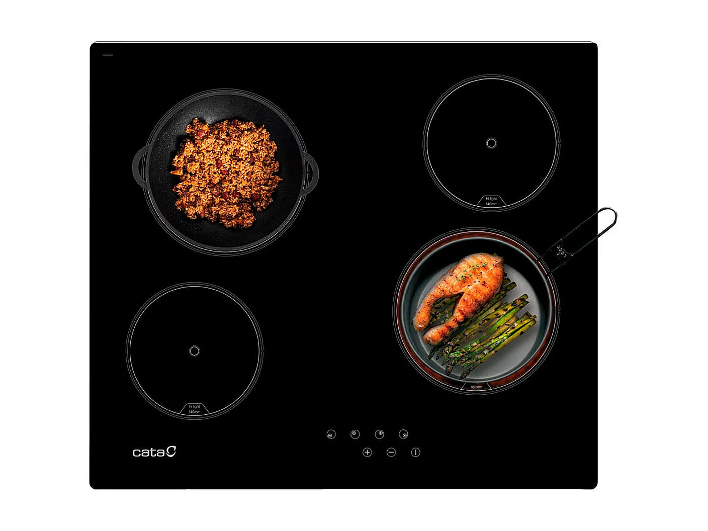 Placa vitrocerámica Cata TN 604/B 6000W 4 zonas negro 59 cm