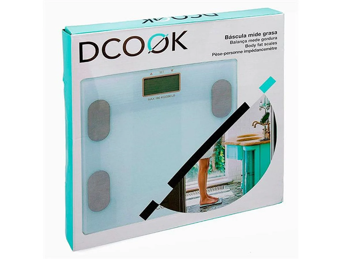 Báscula mide grasa de cristal Dcook