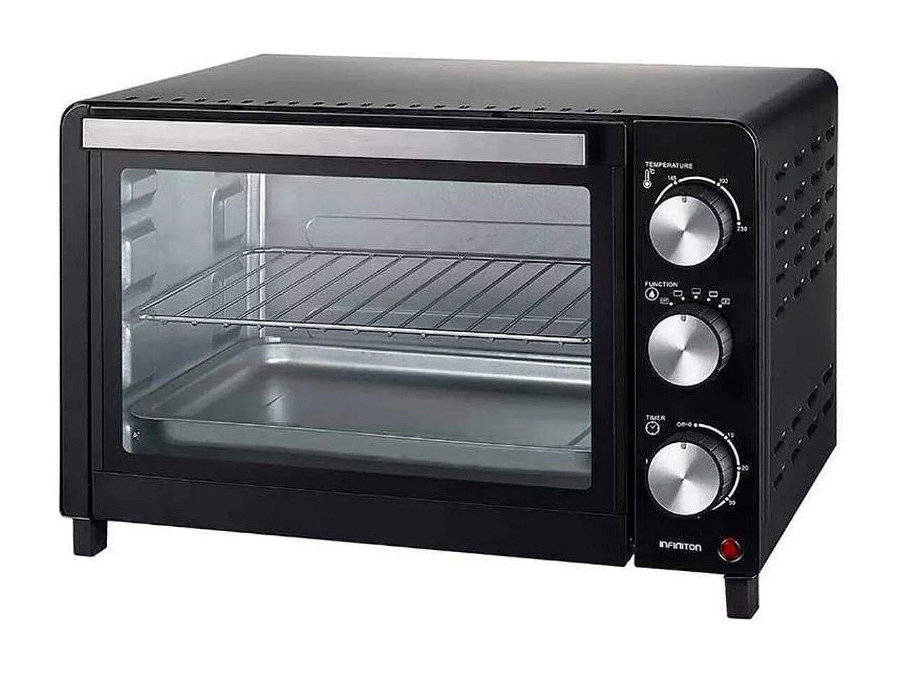 Horno de sobremesa Infiniton HSM-12N18 18L 1200W con temporizador negro 28,5x42,6x32,8 cm