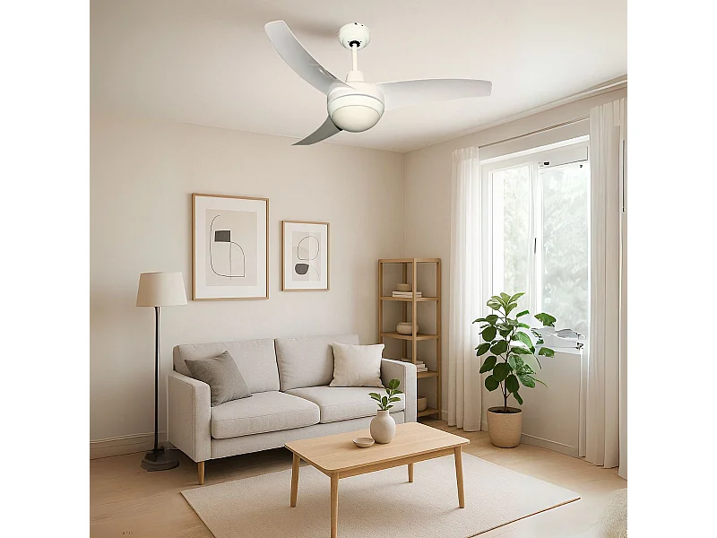 Ventilador de techo Cosmos Helios Home 50W 3 aspas + control remoto blanco Ø107 cm