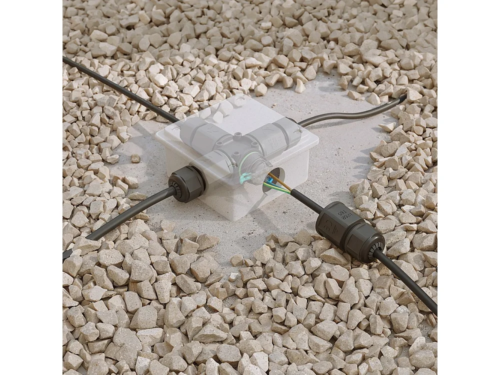 IP68 waterdichte connector voor buitenverlichting - T-vorm - Hoge beveiliging 16A 240V Beneito & Faure - Stekker, stopcontact