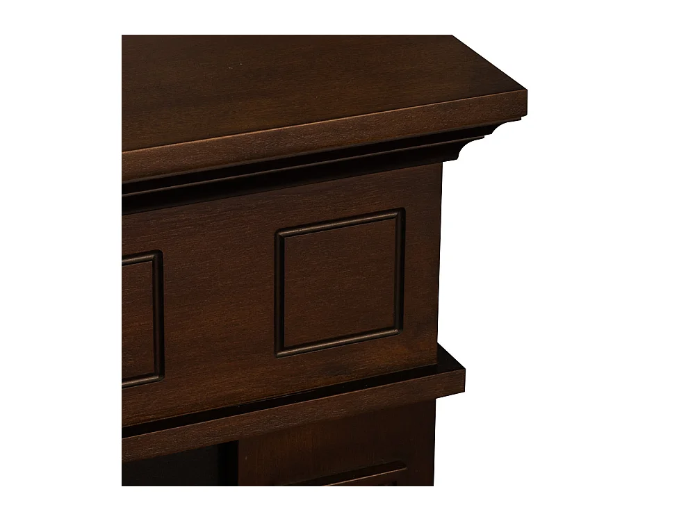 Camino elettrico caminetto da terra JEFFERSON in legno Noce L 89,5 x H90,5 x P28