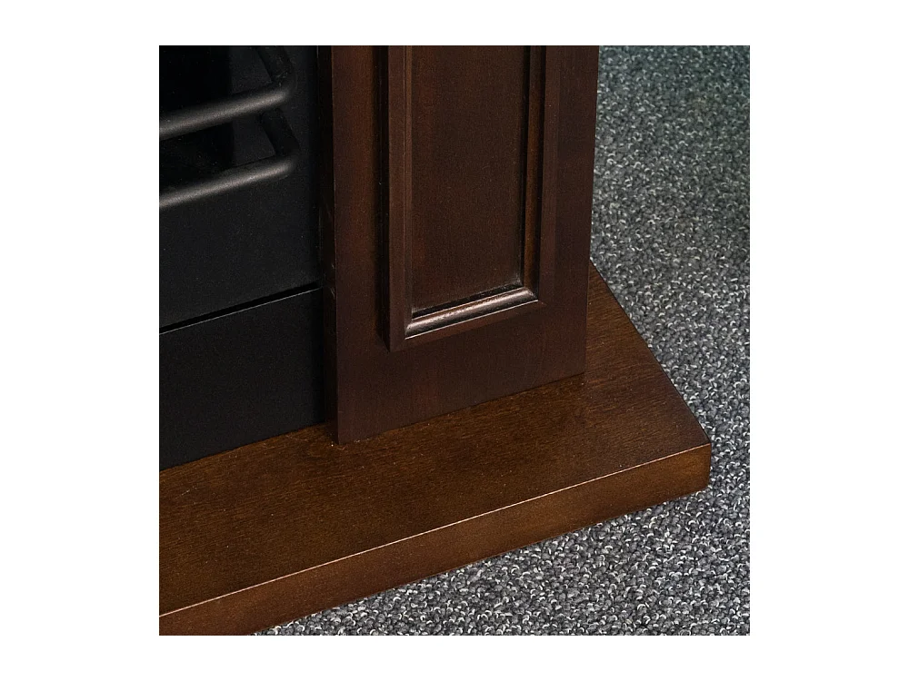 Camino elettrico caminetto da terra JEFFERSON in legno Noce L 89,5 x H90,5 x P28