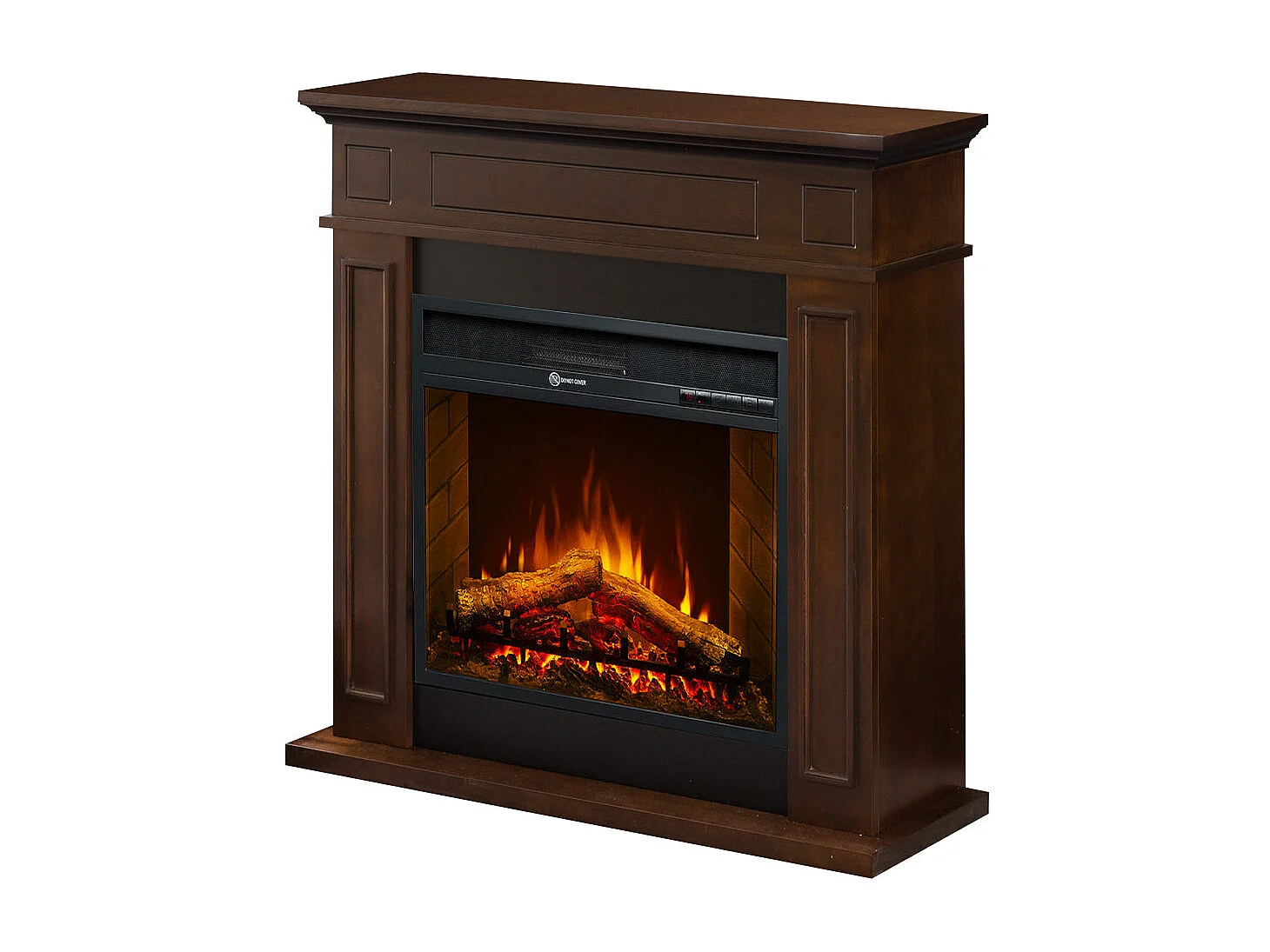 Elektrokamin JEFFERSON Standkamin aus Walnussholz L 89,5 x H 90,5 x T 28
