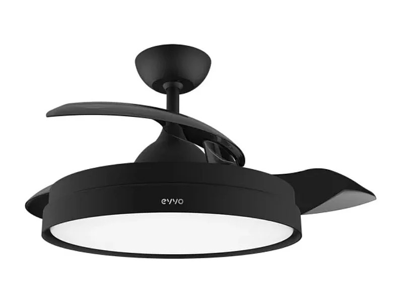 Ventilador de techo Evvo V450 aspas retráctiles negro Ø49x37-49,5 cm