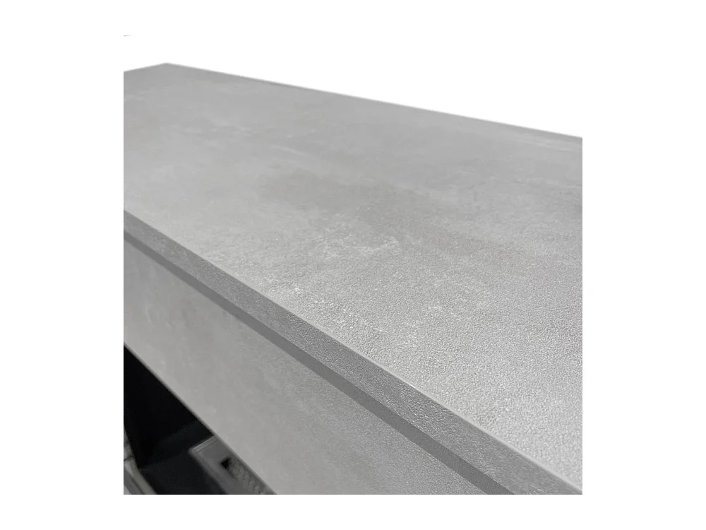 Camino elettrico caminetto da terra BELLINI in legno effetto Cemento Made in Italy L96 x P35 x H96