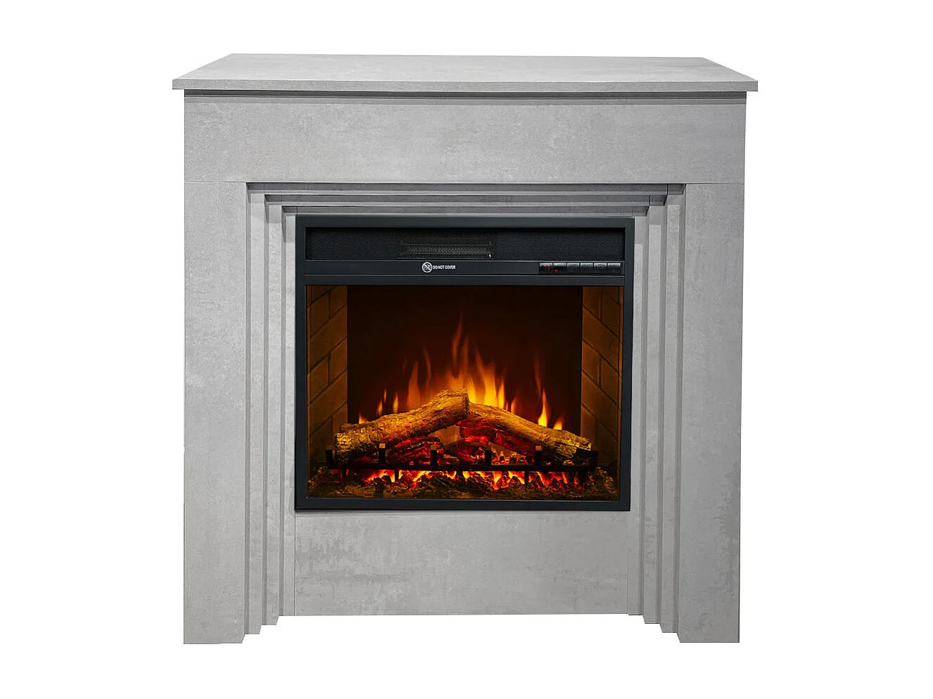 Cheminée électrique BELLINI effet béton, fabriquée en Italie, L96xP35xH96 cm.