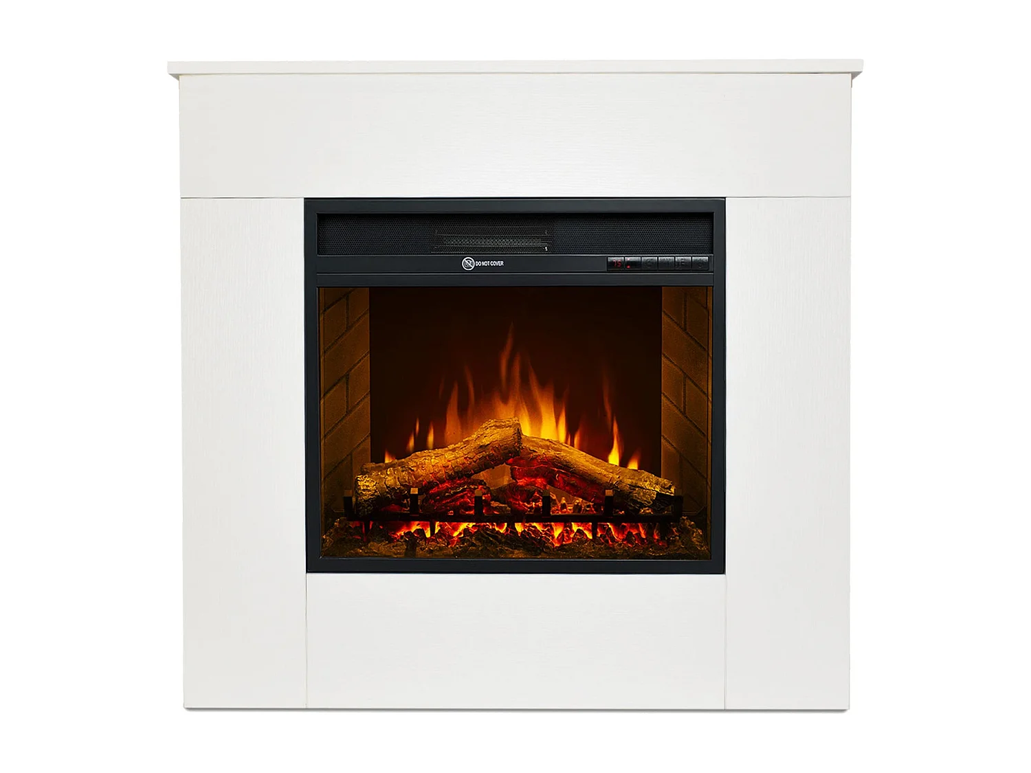 Elektrische haard, staande haard, wit hout, Made in Italy, MICHELANGELO, 96x36x90h