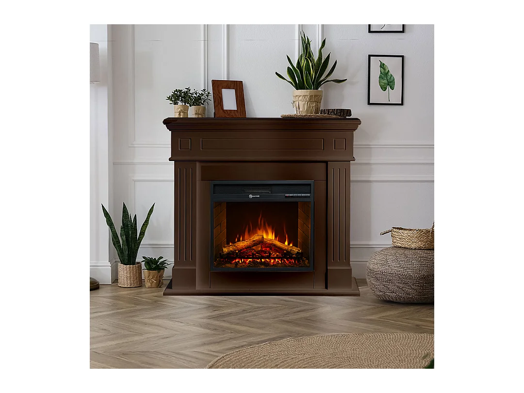 CAMBRIDGE Elektrokamin, Standkamin, Walnussholz, 110x36x100h