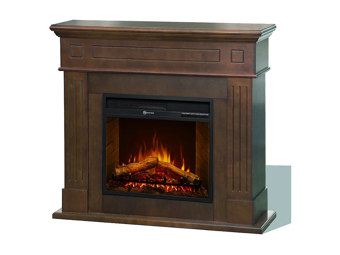 CAMBRIDGE Elektrokamin, Standkamin, Walnussholz, 110x36x100h