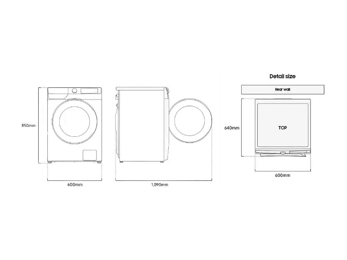 Freistehender Samsung WD11DG6B85BK Waschtrockner 11/6kg Weiß AI Wash Auto Dose Hygiene Steam Ecobubble™ Wi-Fi Steuerung