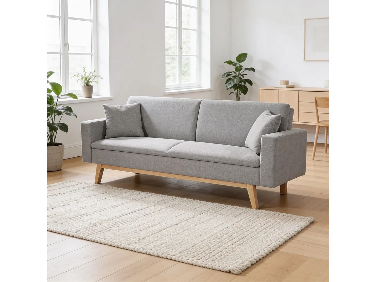 Sofá cama Indiana 2 plazas gris 84x206x74 cm