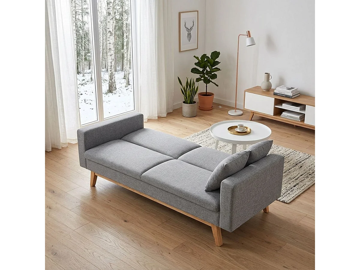 Sofá cama Indiana 2 plazas gris 84x206x74 cm