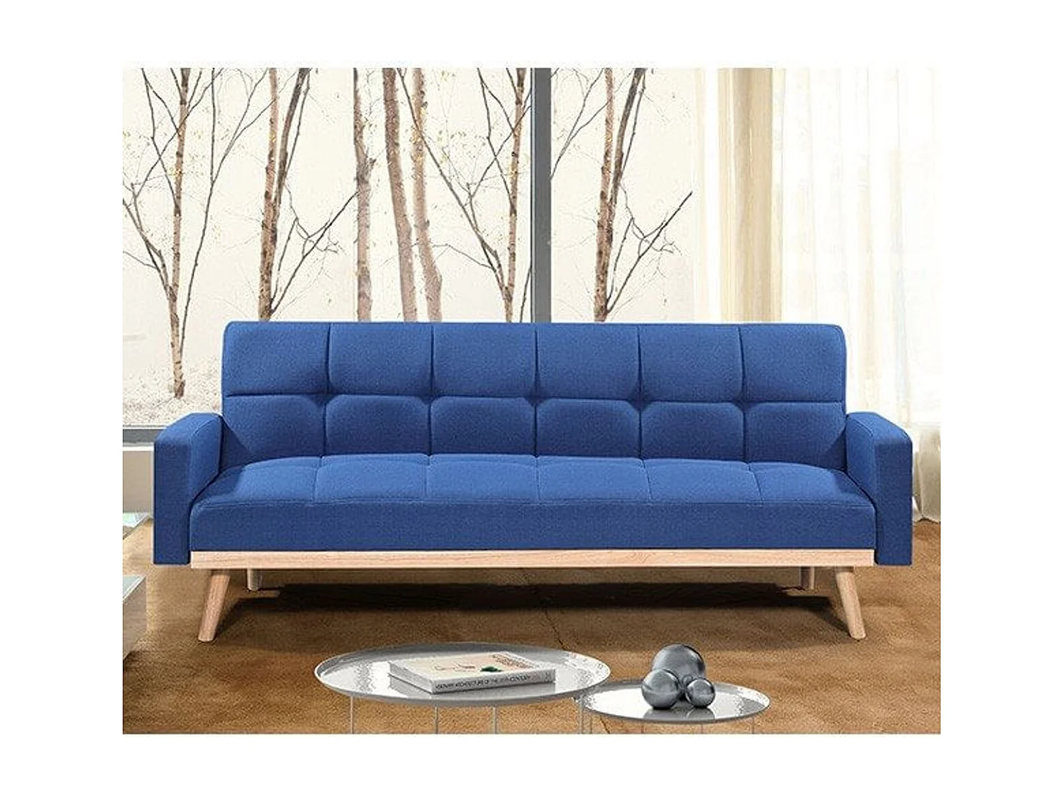 Sofá cama Toronto azul  79x206x76 cm