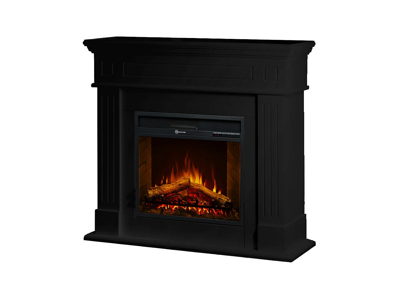 CAMBRIDGE elektrische haard, staande haard, zwart hout, 110x36x100h