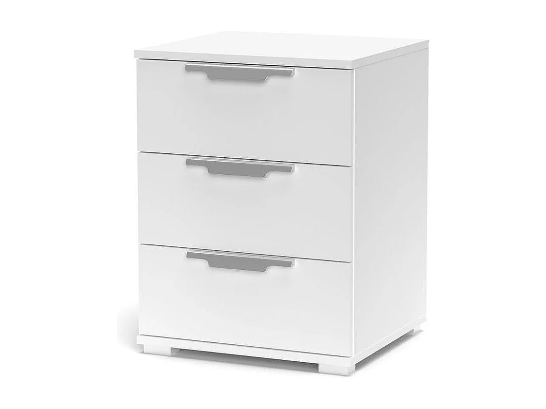 Mesita de noche Naka 3 cajones blanco 61x46x42 cm