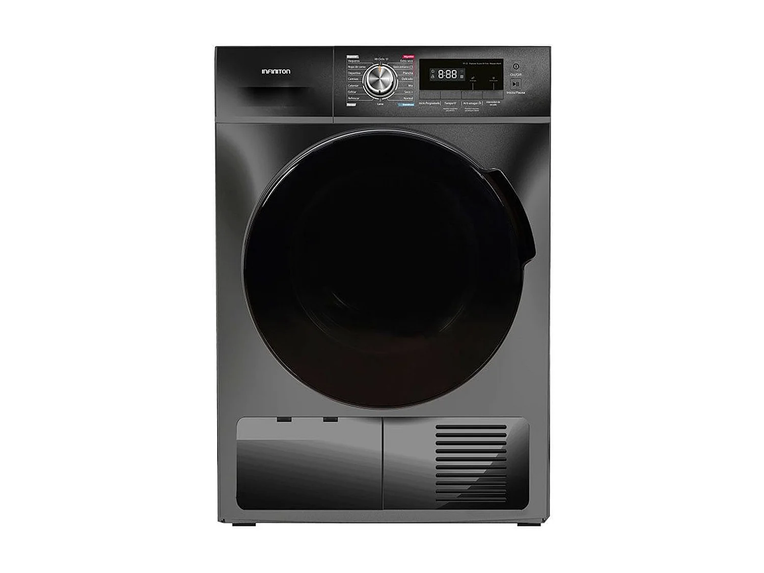 Secadora Infiniton SD-DG85C condensación 8kg 16 programas 69dB inox 84,5x59,5x61,5 cm