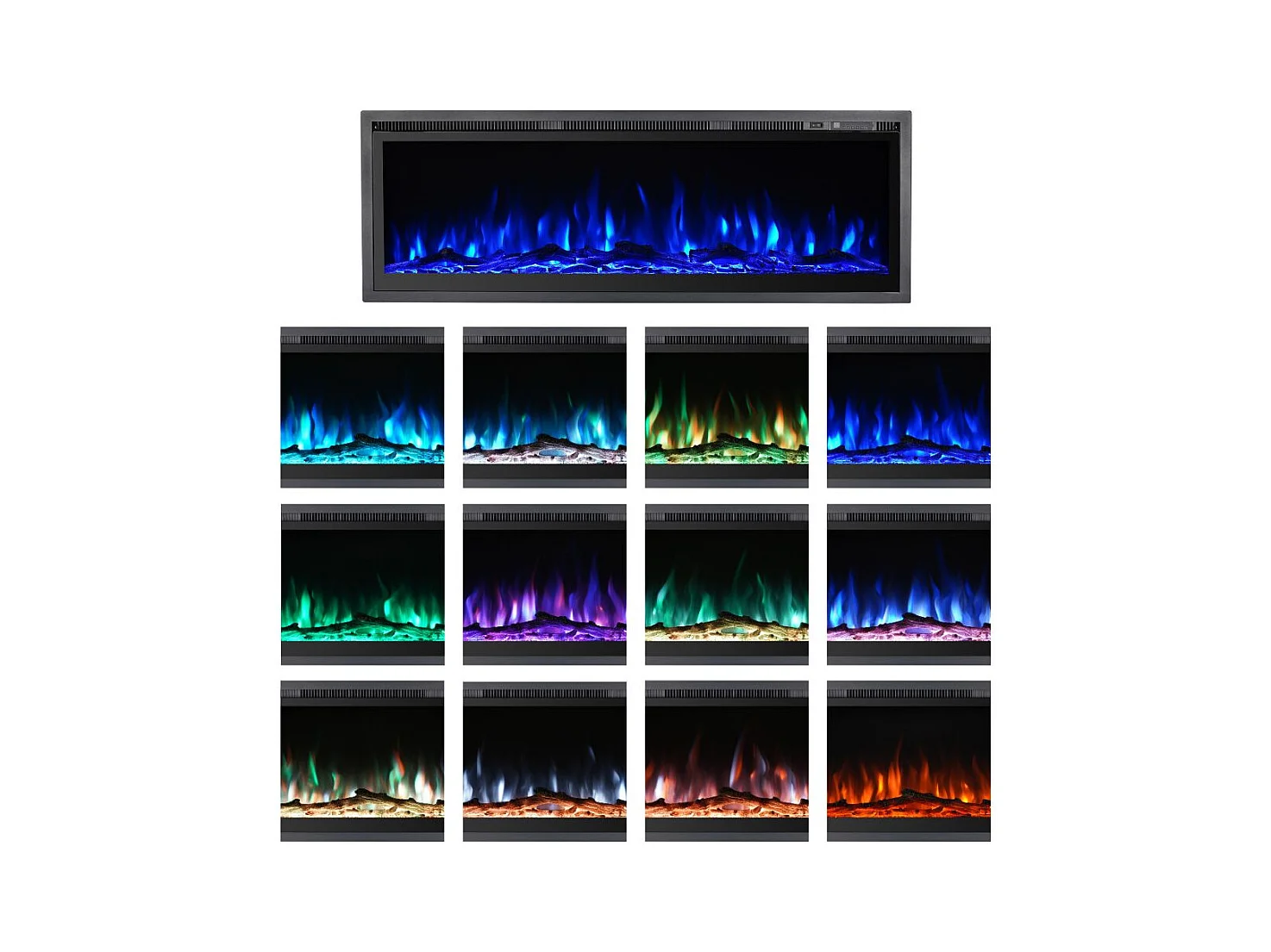 Elektrische haard wandhaard voor CHICAGO130 L127 x D14 x H45