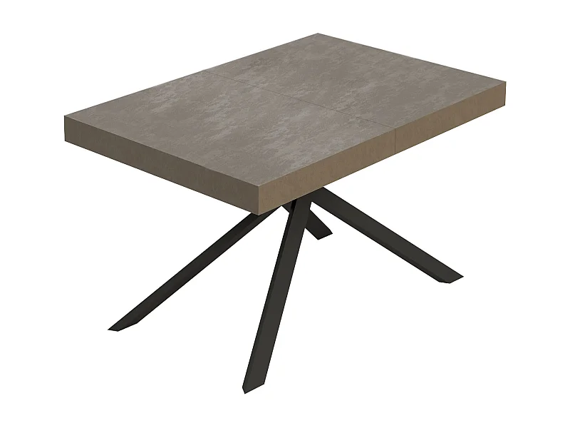 Table extensible Niket gris tourterelle 120/224x90 cm avec pieds anthracite