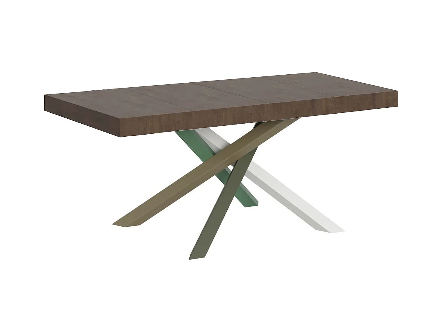 Tavolo allungabile 120/380x90 cm Volantis Premium noce gambe multicolore 4/A