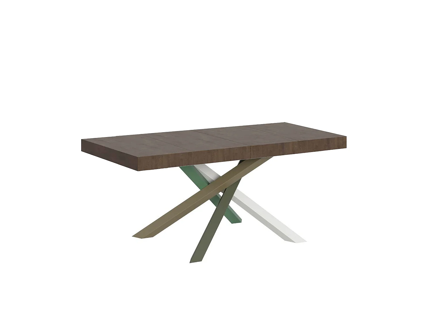 Uitschuifbare tafel 120/380x90 cm Volantis Premium walnoot veelkleurige poten 4/A