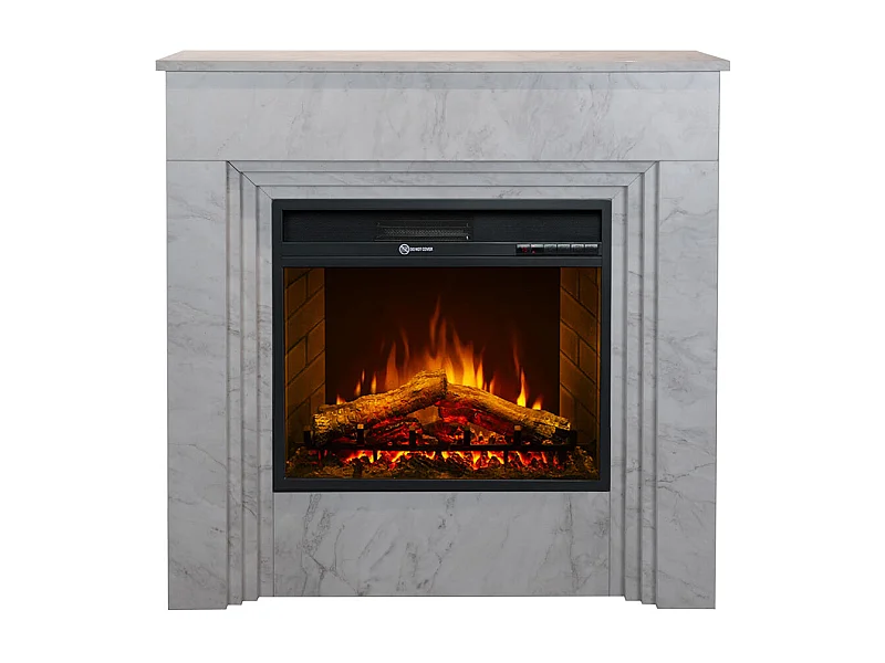 BELLINI elektrische haard, staande haard in wit marmerlook hout, Gemaakt in Italië, L96 x D35 x H96