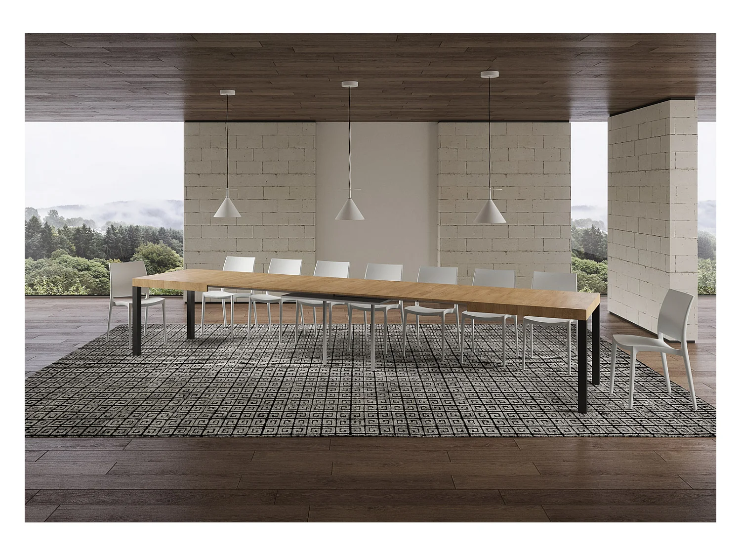 Ausziehtisch Everyday 120/380x90 cm Natur-Eiche mit anthrazitfarbenen Beinen