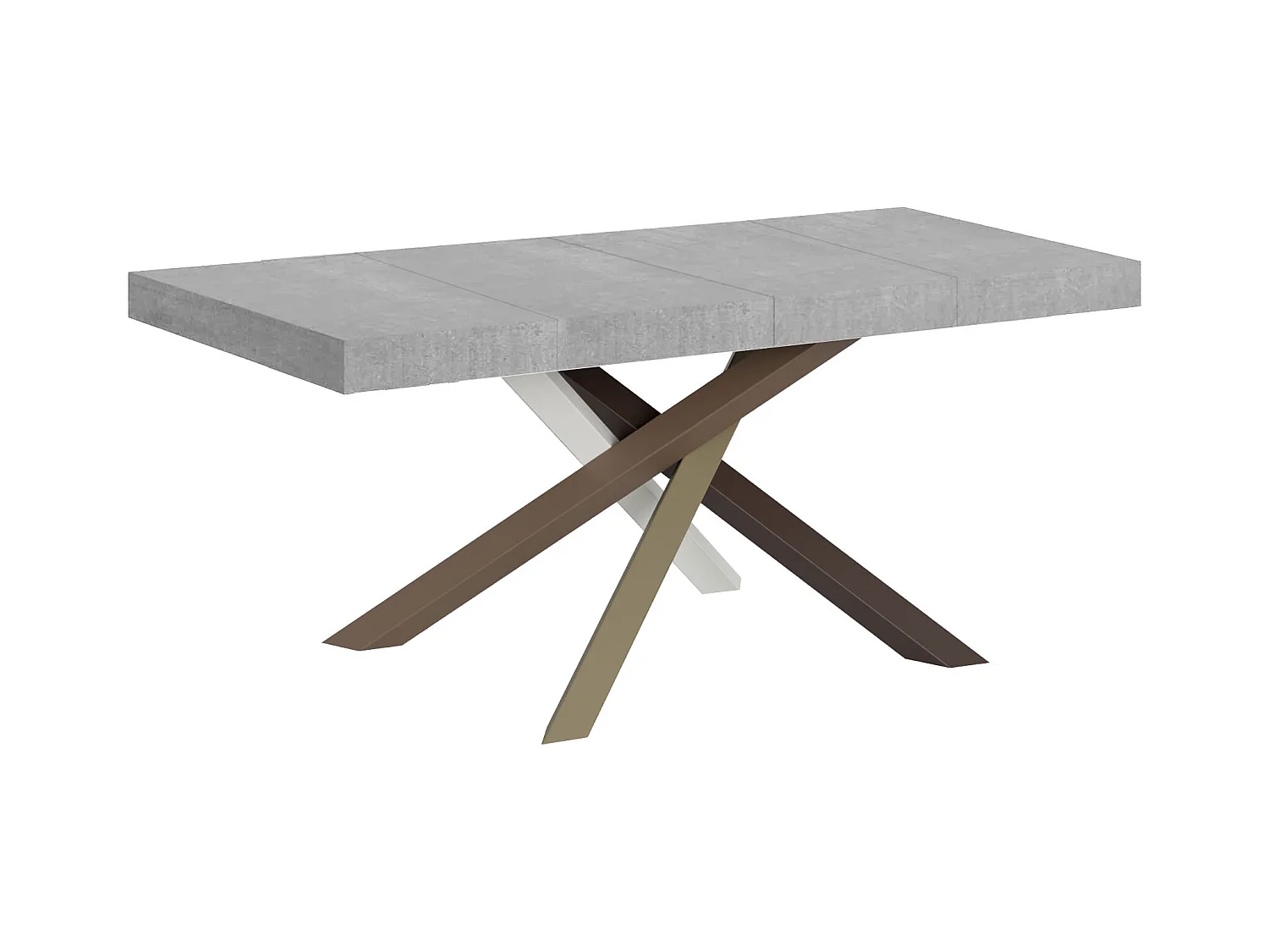 Table extensible 120/380x90 cm Volantis Premium pieds béton multicolore 4/C