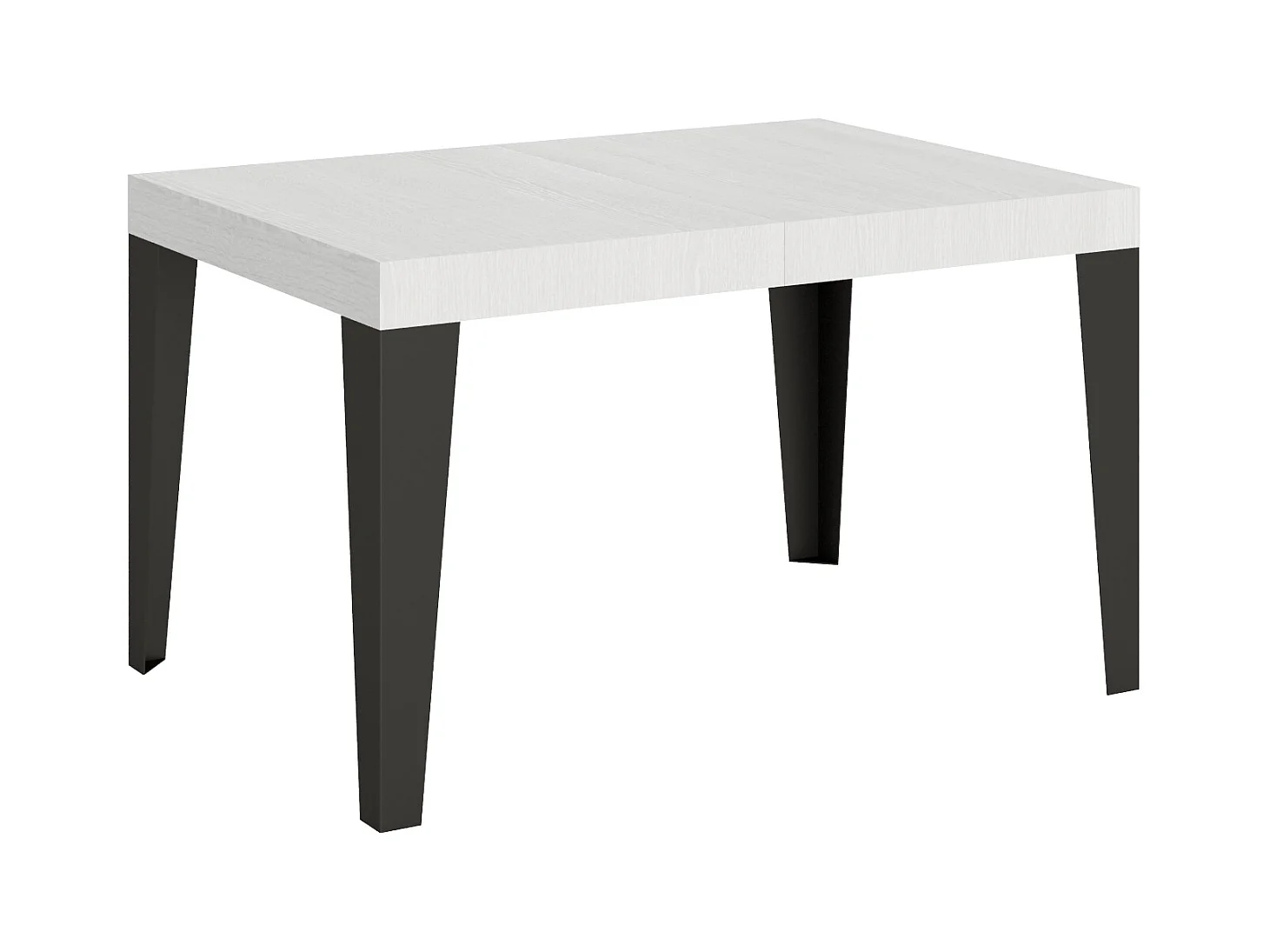 Table extensible 120/380x90 cm Frêne blanc flamme pieds anthracite