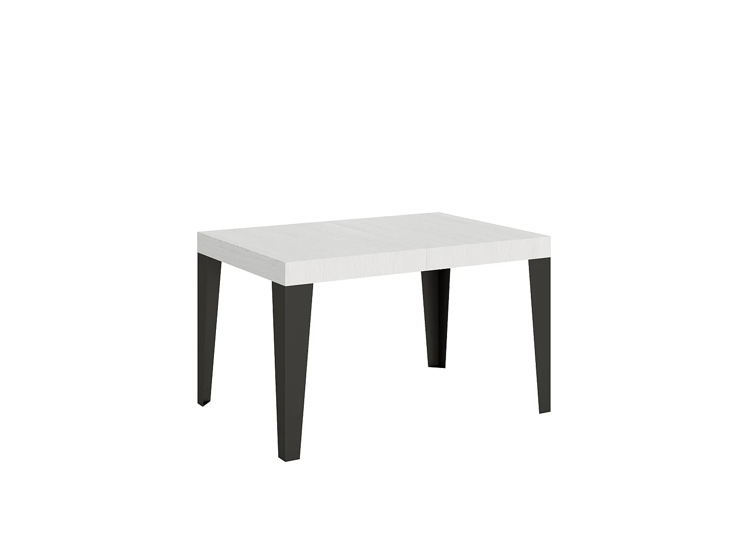 Table extensible 120/380x90 cm Frêne blanc flamme pieds anthracite