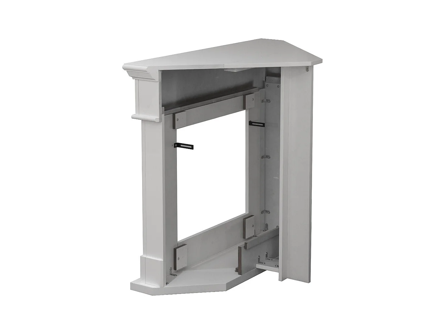 Camino elettrico caminetto da terra ad angolo FORD Bianco L110 x P63 x H102