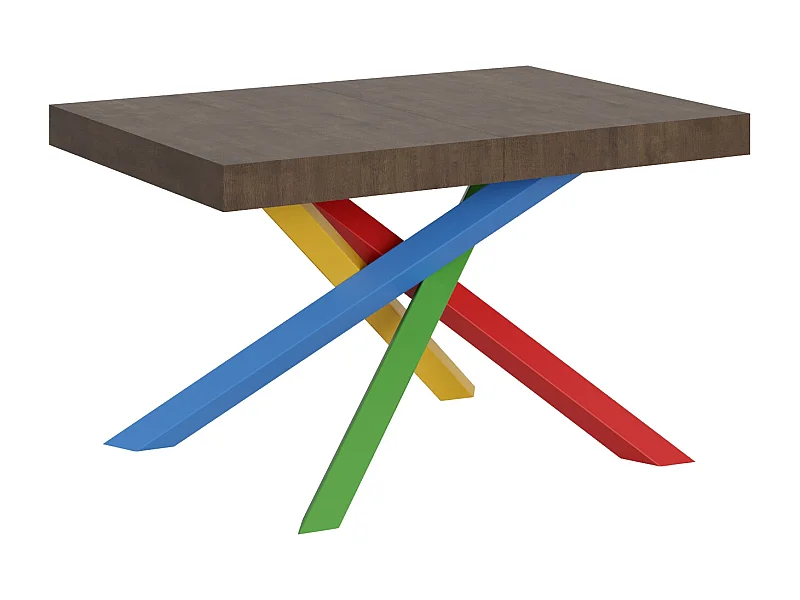 Table extensible 120/380x90 cm Volantis pieds noyer multicolore 4/B