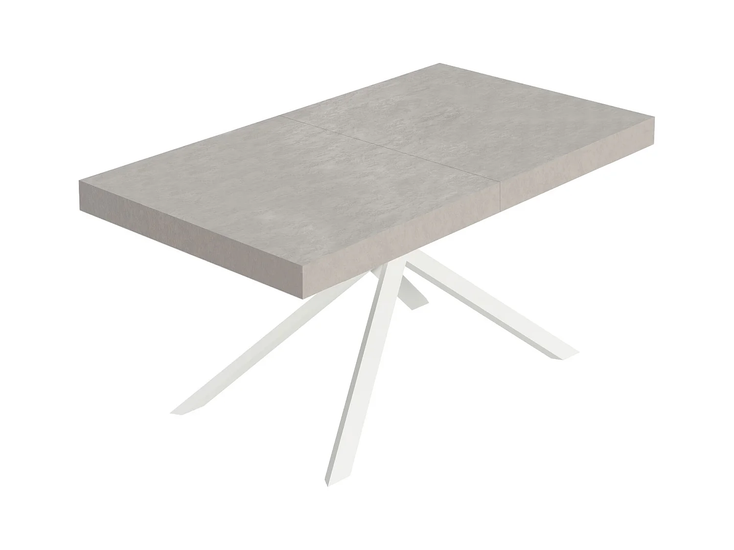 Niket Kaschmir-Ausziehtisch 160/244x80 cm mit weißen Beinen