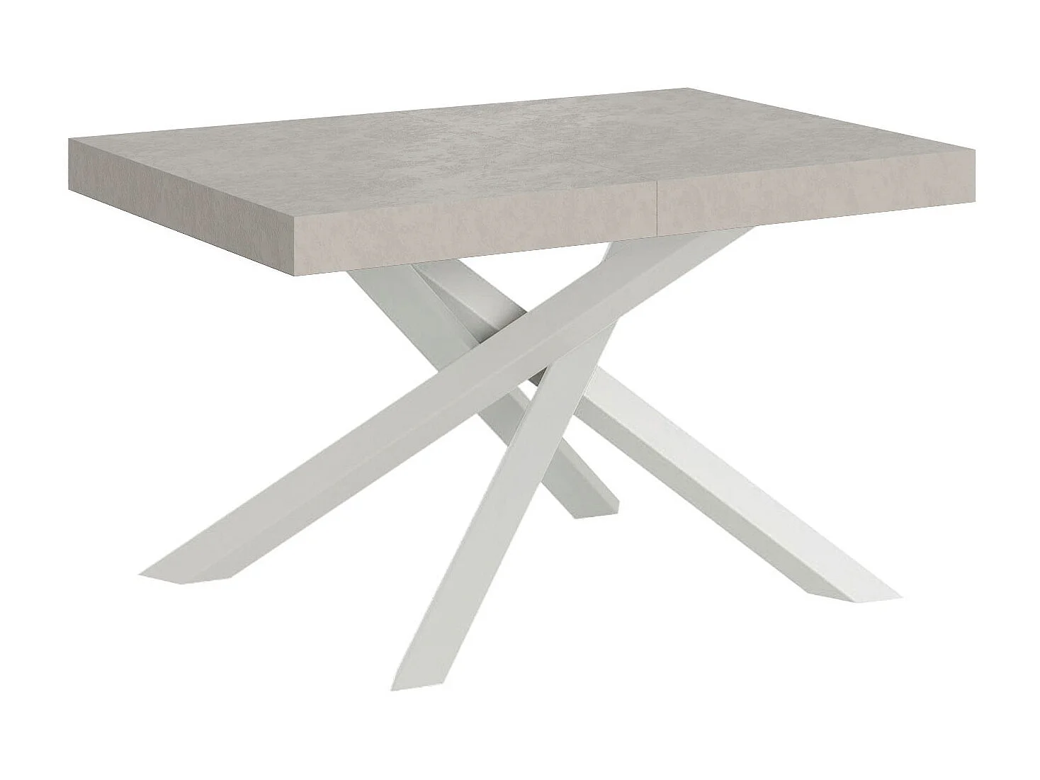 Tavolo allungabile 140/400x90 cm Volantis cashmere gambe bianche