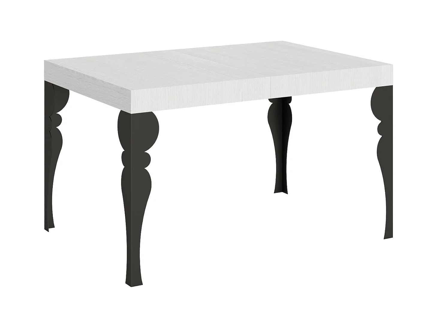 Tavolo allungabile 120/380x90 cm Paxon bianco frassino gambe antracite