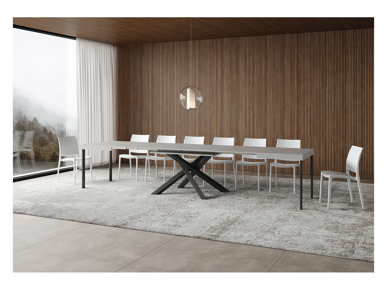 Mesa extensible 120/380x90 cm Volantis patas antracita cachemir