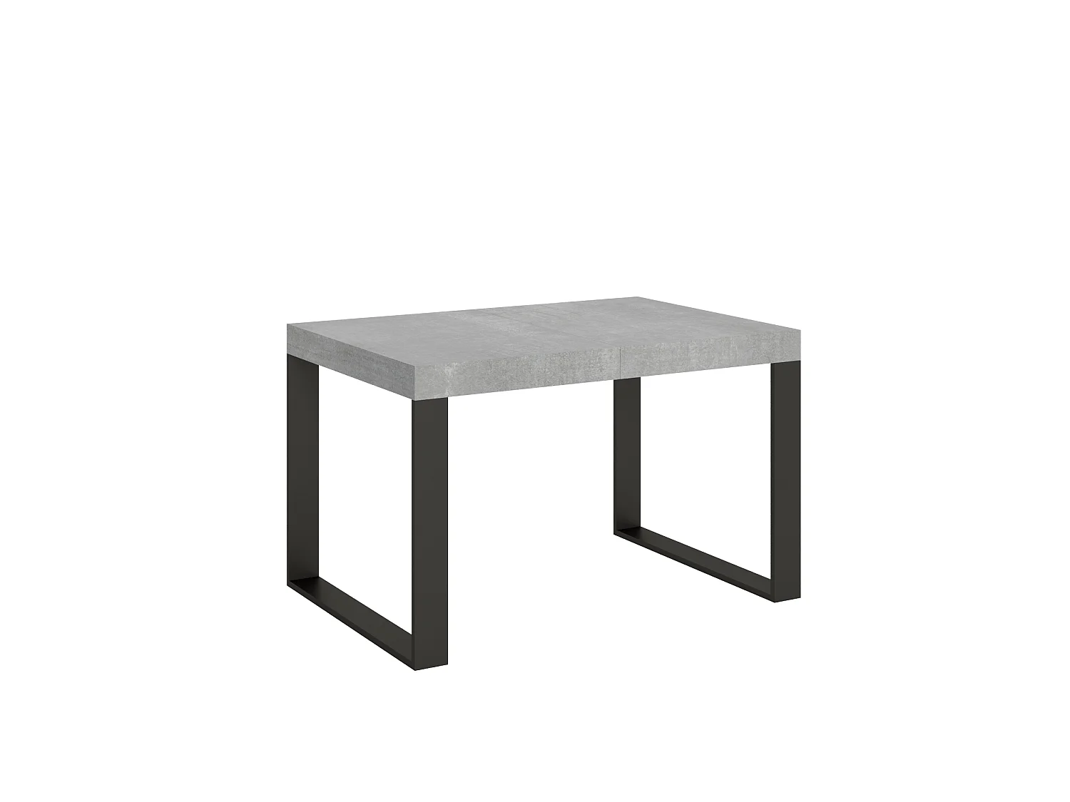 Mesa extensível 120/380x90 cm Tecno Premium concreto com pés antracite