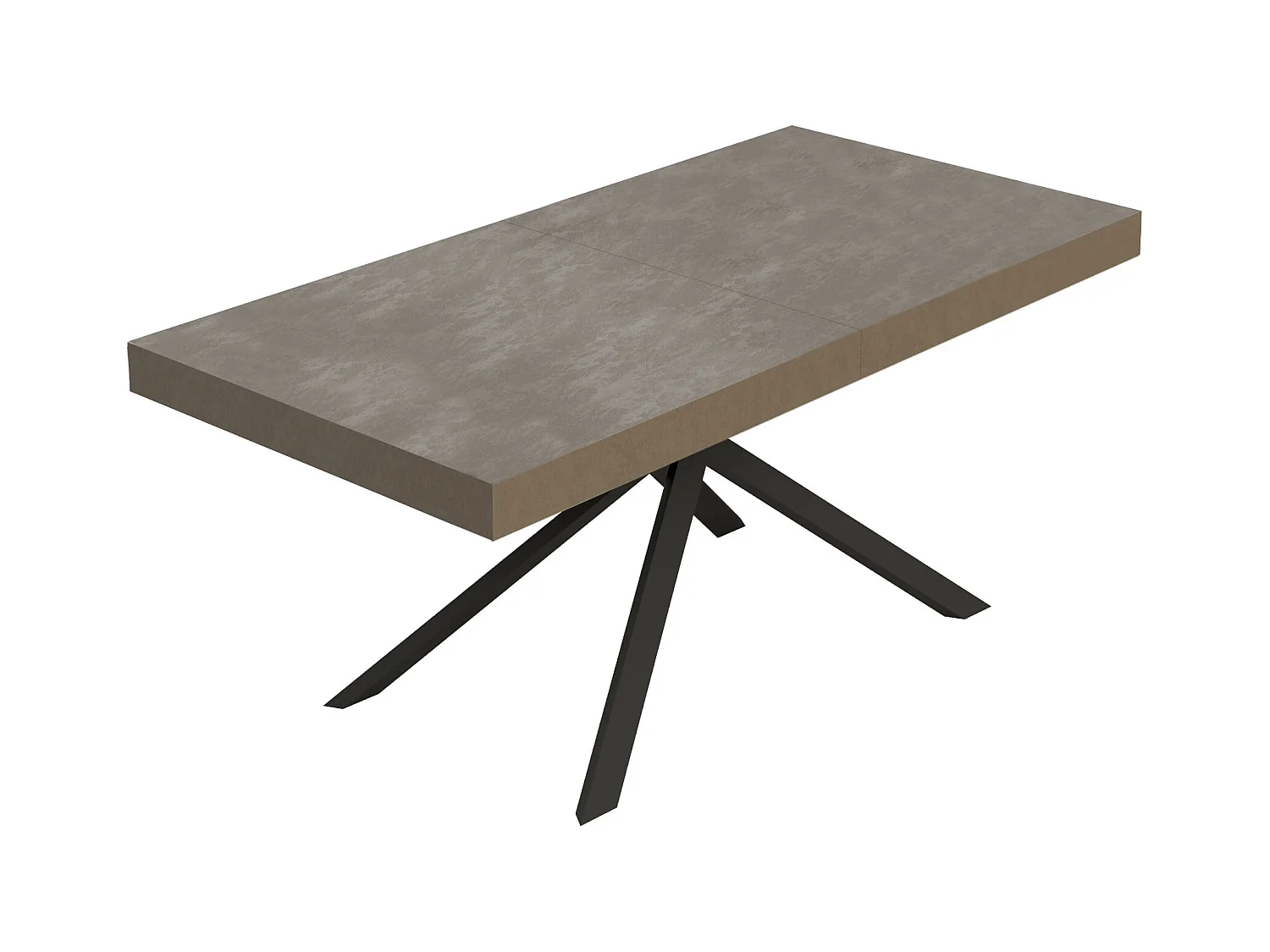 Niket taubengrauer Ausziehtisch 200/460x90 cm mit anthrazitfarbenen Beinen